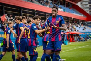 La celebración del gol de Sama Nomoko | Fuente: Punto Deportivo Foto: Rubén Santander